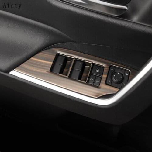 For Toyota RAV4 RAV 4 XA50 50 2019 2020 ABS Peach Wood Side Door Window Switch Panel Button Cover Trim Interior Accessories