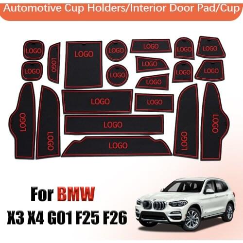 Door groove mat Gate slot pad For BMW X3 X4 G01 F25 F26 Interior Door Pad Car Cup Holders Non-slip mats