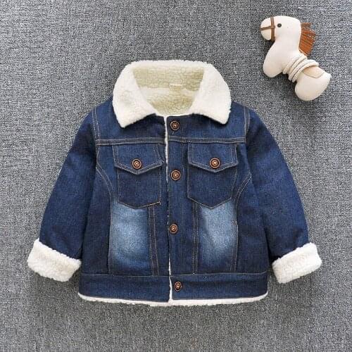 IENENS Winter Trend Kids Baby Boys Girls Coat Clothes Clothing Shirts Toddler Infant Boy Girl Cotton Thicker Denim Coat