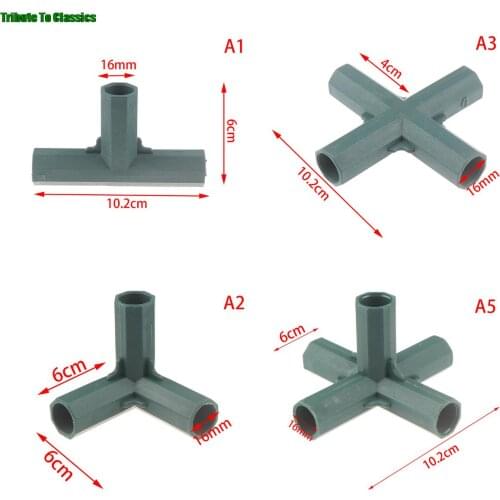 Fitting Stable Support Heavy Duty Greenhouse Frame Building Connector Right Angle 3 4 5-way Connector Garden Tool 16mm 5 Types