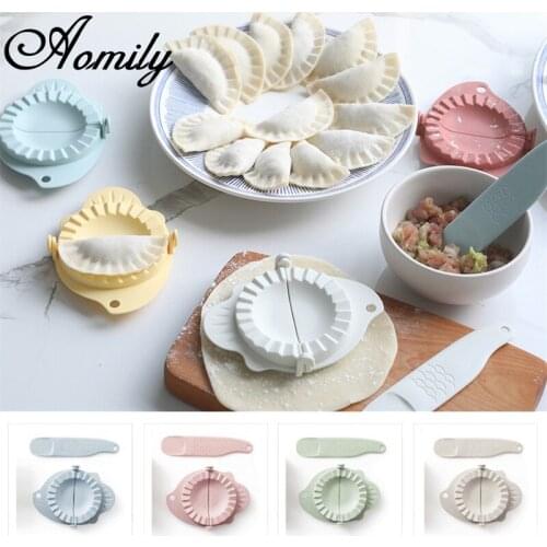 Aomily 2pcs/Set Dumplings Maker Tool Wheat Straw Jiaozi Pierogi Mold Dumpling Mold Clips Baking Molds Pastry Kitchen Accessories