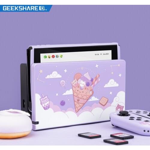 Geekshare Case For Nintendo Switch Charging Dock Kawaii Pink Grape Rabbit Cute Cat Full Cover Nintend Switch Shell Suit 2021