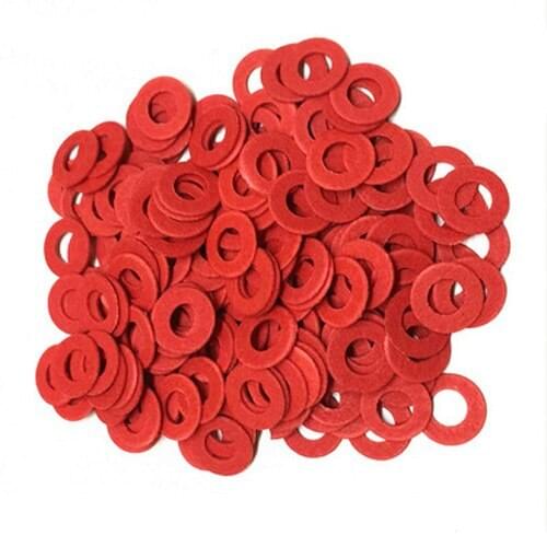 50pcs M2 Insulating washer Red paper pad Steel papers Meson flat pads Fast bus insulation OD 4mm-6mm thickness 0.5-1mm