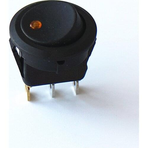 Joying Liang 12V Yellow Light ON/OFF 3 Foot Car Modified Power Round Rocker Switch Cutout Diameter 20mm 3pcs/lot