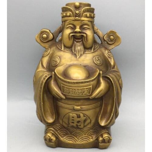 China brass god of wealth Buddha small crafts statue