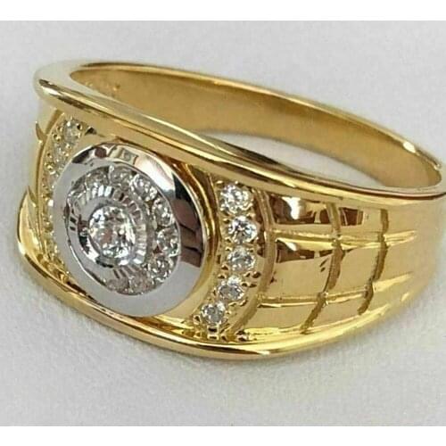 Classic Gold Color Alloy Punk Hip Hop Zircon Finger Ring Jewelry Female Cocktail Party CZ Stone Romantic Ring Accessories
