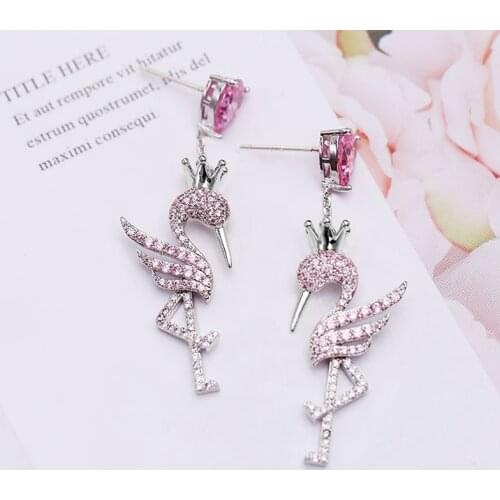 Korean Fashion Flamingo Earrings Temperament Personality Bird Earrings Female Earrings Wholesale Earings Fashion Jewelry 2021