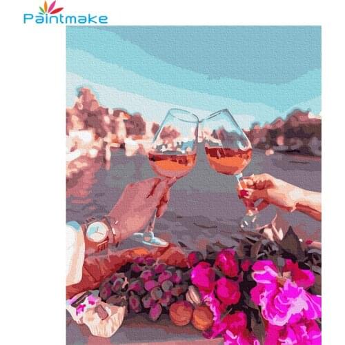 Paintmake Romantic DIY Paint By Numbers Drink Oil Painting On Canvas Home decor Art Picture Hand-painted For kids Adult