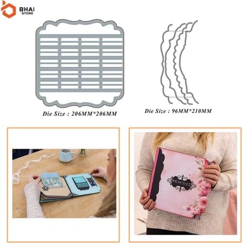 Book Page Cutting Line Metal Cutting Dies Stencil DIY Cards Stencils Photo Album Embossing Paper Making Scrapbooking Knife Mold