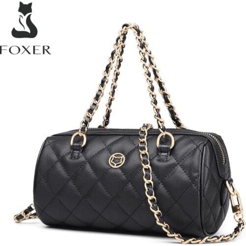 FOXER Fashion Leather Shoulder Bag for Women Small Baguette Bag Lady Mini Handbag Crossbody Bag Female Brand luxury Party Purse