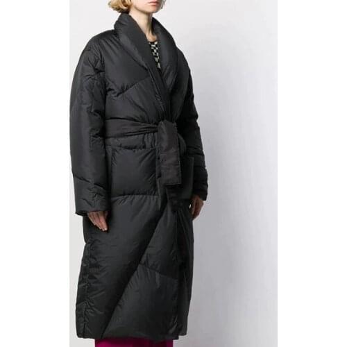 Fashion Womens Oversized over the Knee Longer Down Coat Female Winter Loose Style Fluffy Warm Down Parkas Windproof Coats F2604