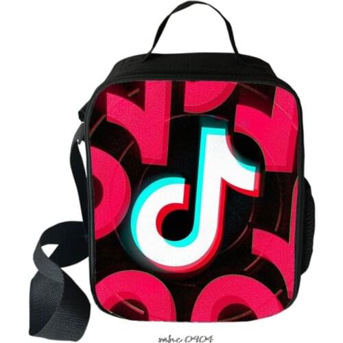 Cartoons Kawai Tik Tok Students School Food Bag Boys Girls Lunch bag Colorful Tik Tok Picnic Bag Women Men Lunch Box Best Gift