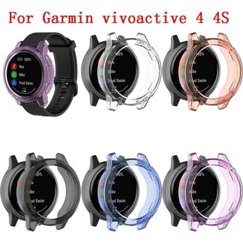 Soft TPU Protector Silicone Full Case Cover For Garmin vivoactive 4 4S Smart watch accessories Protective Shell vivoactive