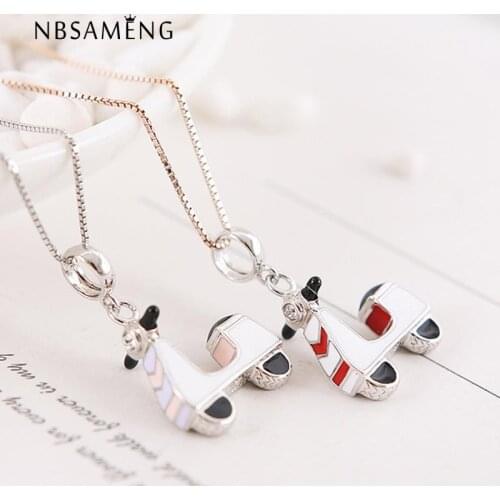 New Authentic 100% 925 Sterling Silver Bead Charm Electric Bicycle Pendant Enamel Charms Fit Bracelets DIY Women Jewelry