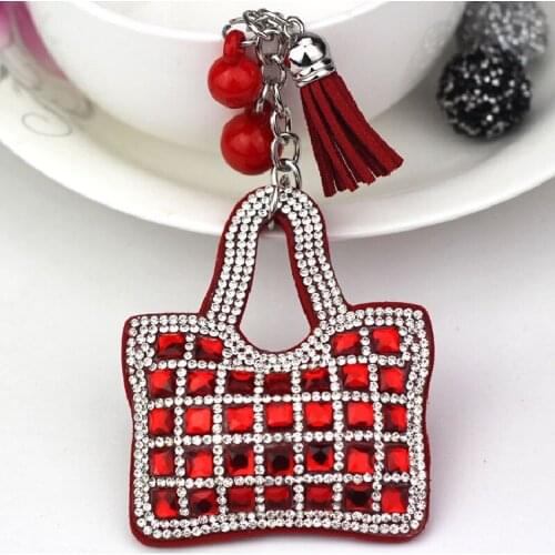 New Creative Zircon Material Decoration Bag Key Chain Supply Fashion Tassel Bag Pendant Jewelry