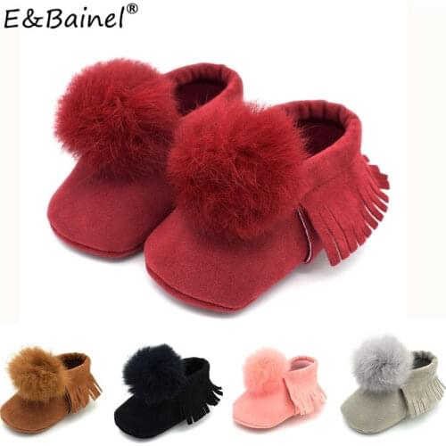 0-18M Toddler Baby Girl Shoes Soft Plush Princess Shoes Cute pom Toddler Prewalker New Born Baby First Walker Shoes For Girls zf