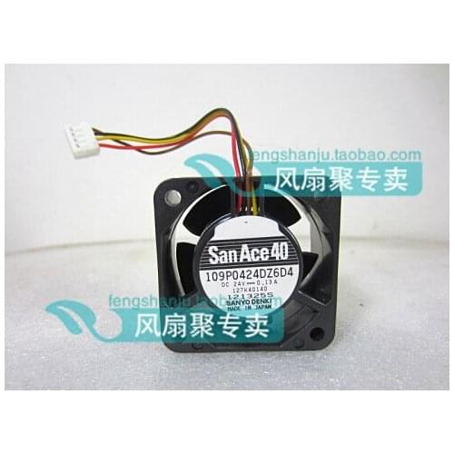 The original SANYO 109P0424DZ6D4 4cm 40*40*20 24V0.13A 4 line cooling fan