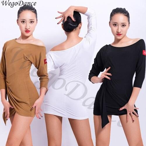 Latin dance dress shoulder Bat Sleeve Dance Costume latin competition dress for women freeshipping