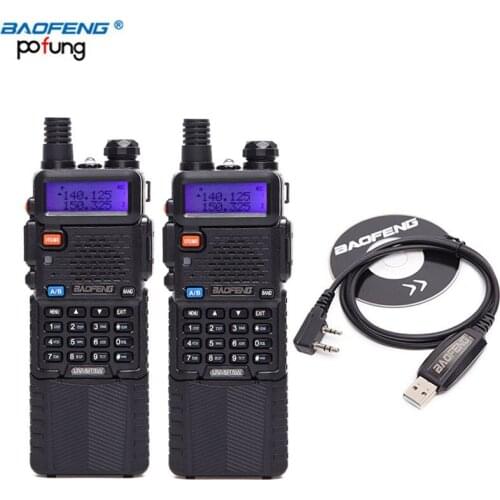 2PCS Baofeng UV-5R8W Tri-Power 1W/4W/8W Portable Two-Way Radios Walkie Talkie BAOFENG 3800mAh battery+USB Programming Cable