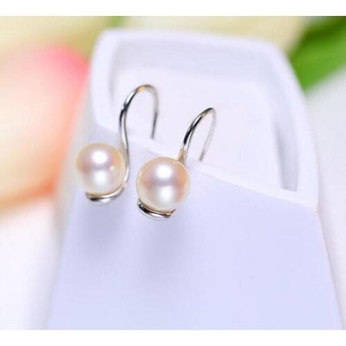 Stunning pair of 9-10mm south sea round pink pearl earring 925s