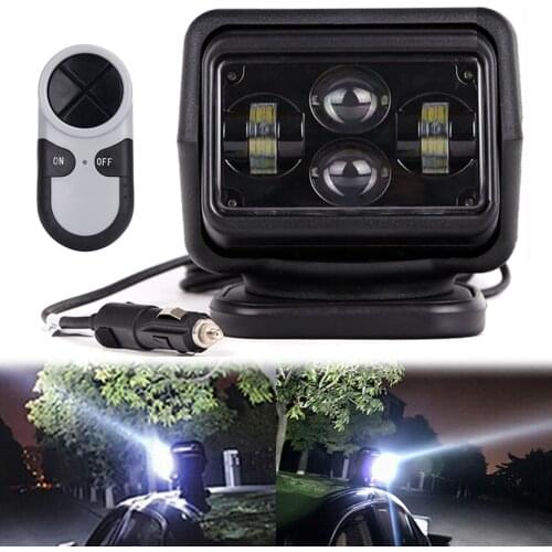 Wireless Remote Control 7 Inch Led Searchlight 60W Spotlight for Marine Off-Road Vehicles 4x4 ATV SUV UTV Truck 1 Set