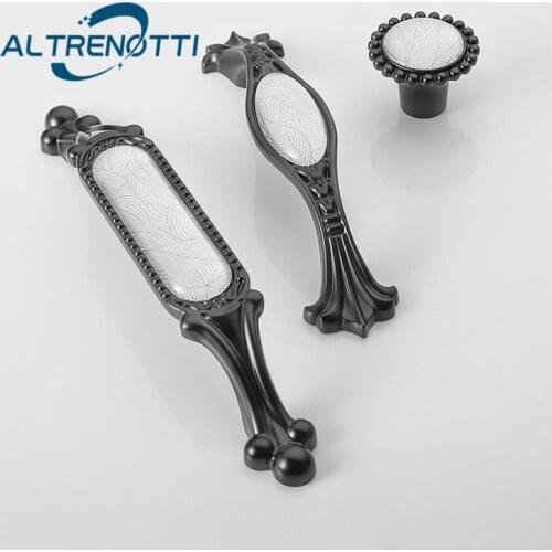 Cabinet Furniture Handle Luxury Vintage Crystal Cupboard Kitchen Door Pull For Wardrobe Drawer Metal Knob Home Nordic Hardware