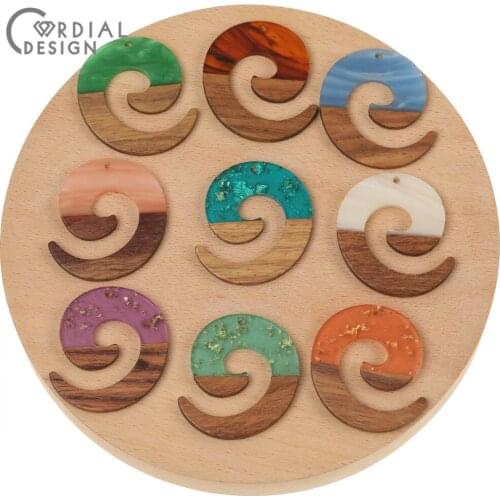 Cordial Design 50Pcs 37*38MM Earrings Accessories/Pendants/Natural Wood & Resin/DIY/Circle Shapes/Jewelry Findings & Components