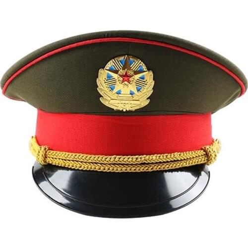 Fashion Red Performance Green Military Hat Spring Army White Captain Caps Band Show For Adult Cosplay