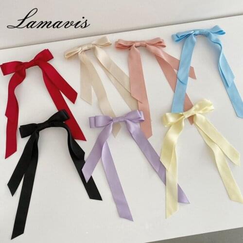 2020 New Hairpin Korean Style Elegant Satin Bow Hairpin Fashion Retro Temperament Top Chuck Clip Hair Accessories Popular