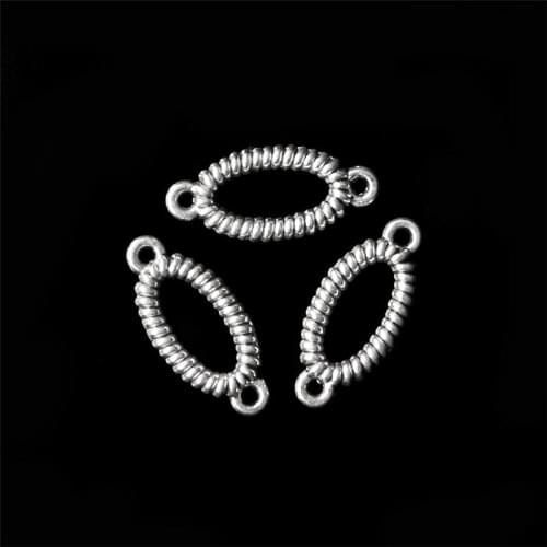 21mm Oval Spiral Pattern Tibetan Silver Connectors DIY Handmade Jewelry Making Charm Loose Beads Necklace Bracelet Finding