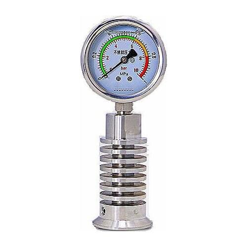 Clamp Type Shock Proof Hygienic Diaphragm Pressure Gauge Heat Dissipation Chuck 50.5mm 0~1MPa 0~1.6MPa 0~2.5MPa