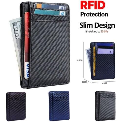 Slim Front Pocket Wallet ID Credit Card Holder Case RFID Blocking Penny Purse