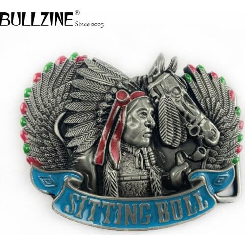 The Bullzine Horse belt buckle with pewer finish FP-02907 suitable for 4cm width belt