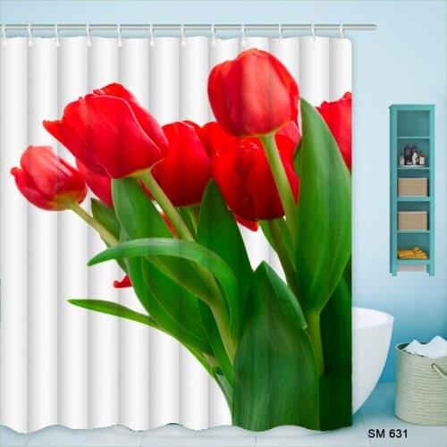 Waterproof Polyester Bath Decor With Hooks Natural Landscape Home Decoration Bathroom Curtain Shower Curtains Print Nordic Style