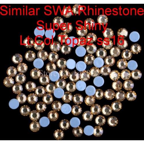 Top Quality AAAAA Hotfix Rhinestone Light Topaz SS6 SS10 SS16 SS20 More Shiny Hot Fix Crystal Rhinestones Glass