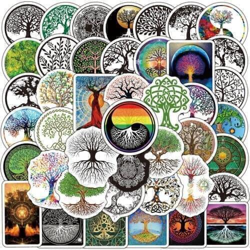 10/30/50PCS Life Tree Miracle Faith Totem Stickers DIY Car Bike Travel Luggage Phone Laptop Waterproof Classic Kid Toy Sticker