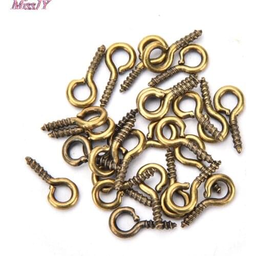 100pcs Gold/Silver Color 8mm 10mm Findings Jewelry Accessories Small Sheep Eyes Nail Screw For Beaded pendant Jewelry