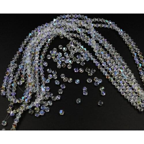 2/3/4/5/6/8/10MM Miyuki Bicone Beaded Glass Faceted Clear AB Color Crystal Beads Crafts DIY Making Jewelry Accessories Wholesale