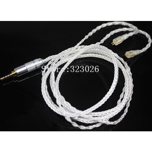 2.5mm balance plug 8share silver plated cable diy earphone wire with pin mmcx TF10 se535 ue900 W4R