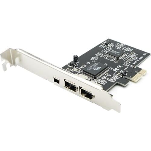 20pcs/lot PCI Express 1x to External IEEE 1394 Adapter Controller (2 x 6 Pin + 1 x 4 Pin) for Desktop PC and DV Connection