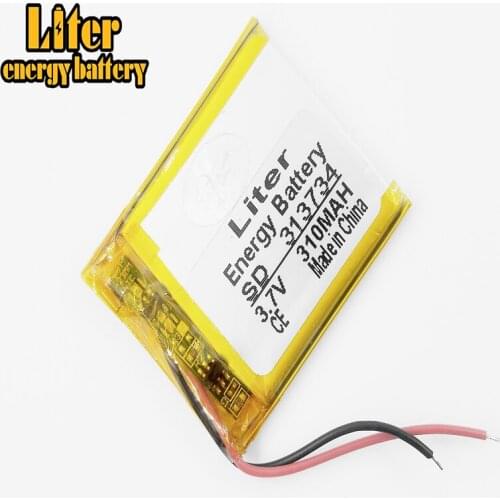 313734 3.7v 310mAh Lithium Ion Li-polymer Battery PCM Protected Selfie Stick Driving Recorder Locator Radio Lipo Bateria