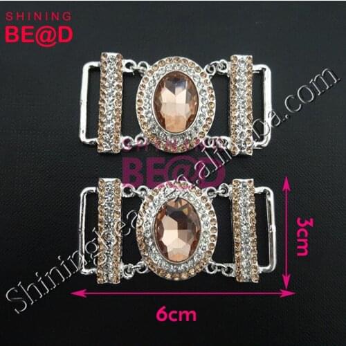 40pcs/lot Women DIY Crystal Rhinestone Bikini Swimwear Accessories Connector Buckle