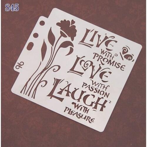 5pcs Live Layering Stencils Drawing Color Spray stencil DIY Scrapbook photo album Decorative Embossing DIY Paper Card Crafts