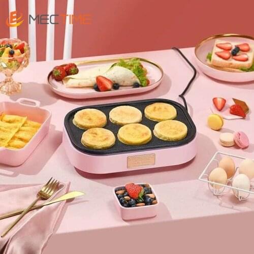 6-Holes Multifunction Electric Egg Fryer Breakfast Pot Burger Machine Non-stick Pan Household Frying Pan