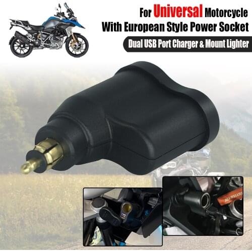 For BMW R1250GS ADV R1200GS R1200RT F800GS Motorcycle Power Adapter Dual USB Charger Cigarette Lighter For BMW Hella DIN Socket