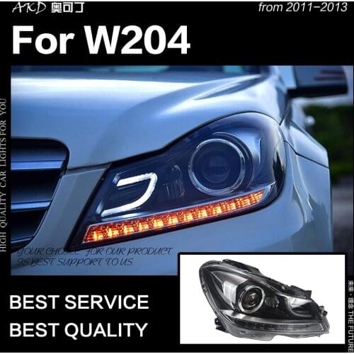 AKD Car Styling Head Lamp for W204 Headlights 2011-2013 C200 C260 Headlight LED DRL Signal Lamp Hid Bi Xenon Auto Accessories