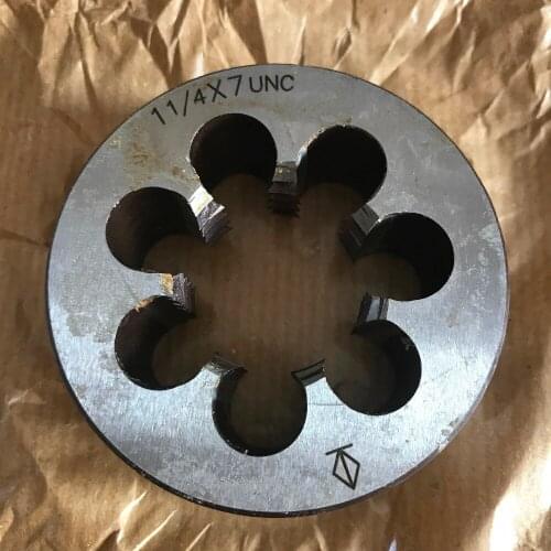 Free shipping of 1PC alloy steel made manual die American standard UNC 1-1/4"-7 for hand threading steel iron metal work pieces