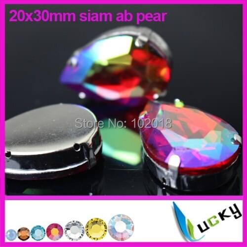 Freeshipping 36pcs 20x30mm siam ab stones pointed back rhinestones! Super shiny crystal with settings for jewelry making