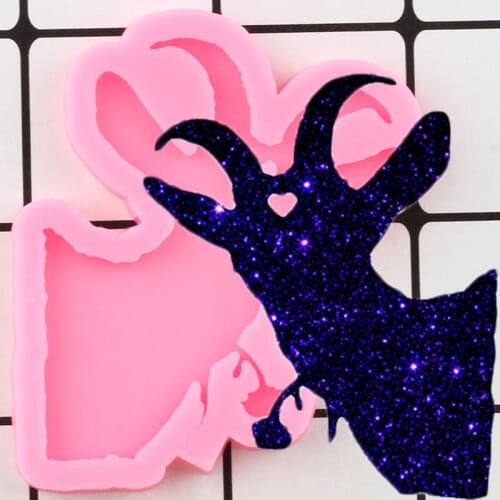 Shiny Sheep Goat Silicone Mold DIY Handmade Jewelry Molds Epoxy Resin Craft Keychain Polymer Clay Pendant Moulds Charms Moluld
