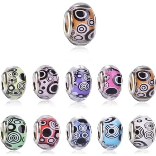 20Pcs Handmade Round Loop Evil Eye Color Muranos Charms Large Hole European Beads Fit Pandora Bracelet Bangle Necklace Jewelry